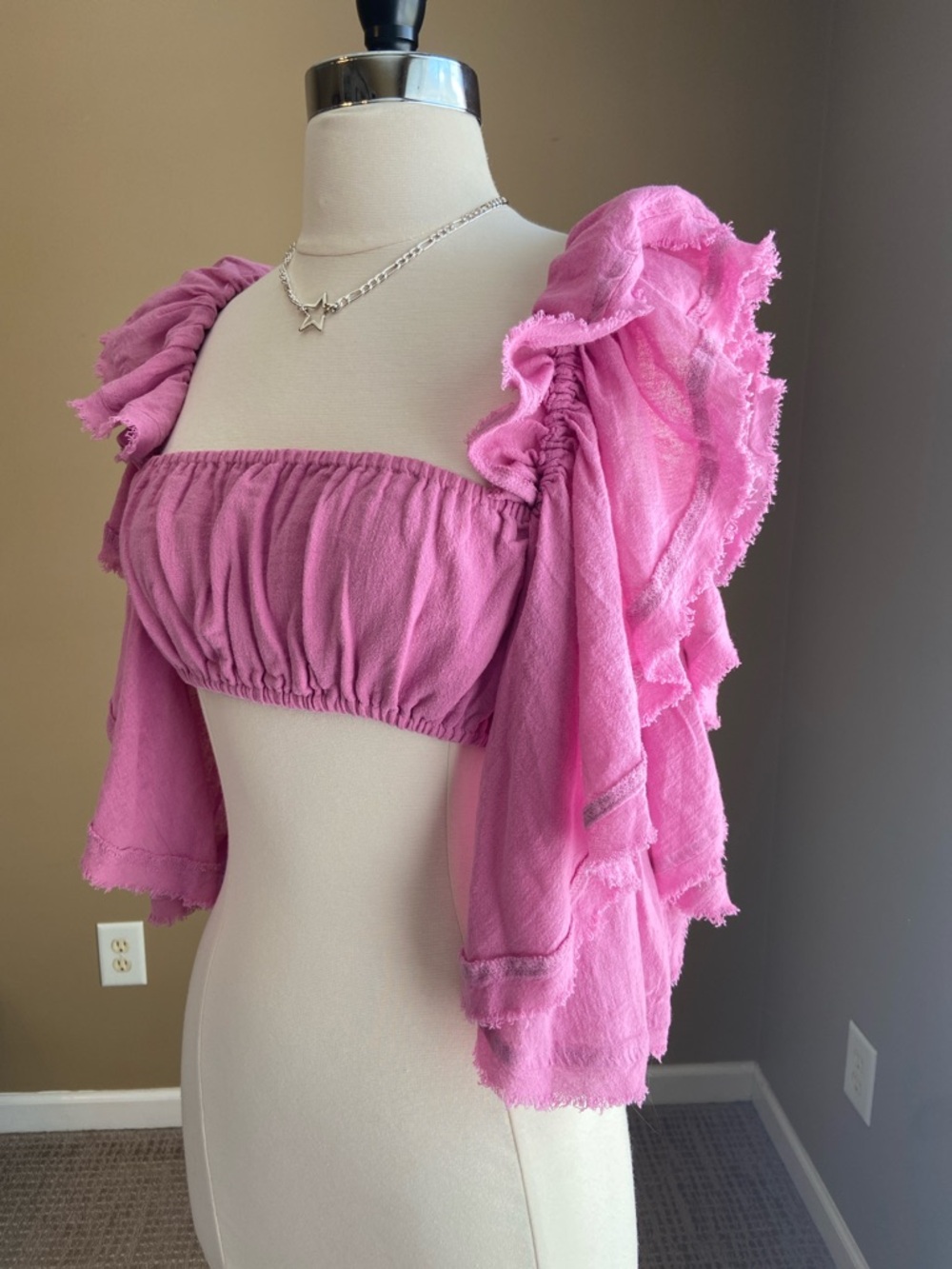 Free People 100% Cotton Smocked  Crop Top XSmall NWT, Festivals, Boho, Beach